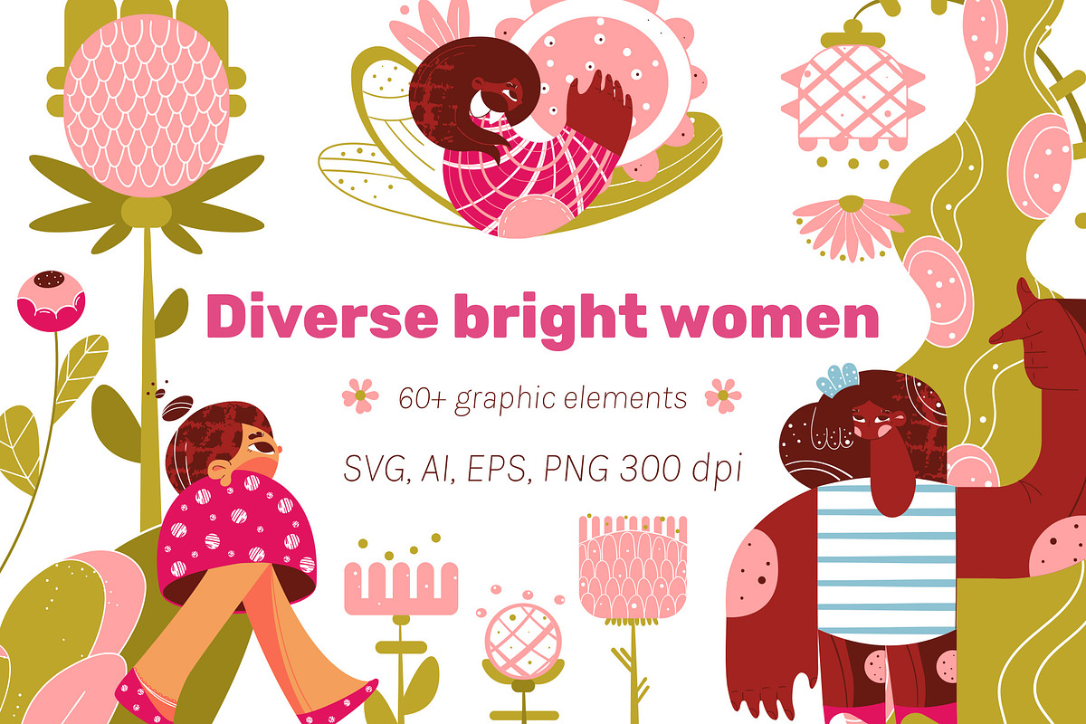 Diverse bright women, a Person Illustration by Vector Mystery (Photo 1 of 9)