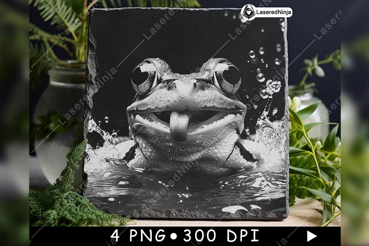 Frog Smiling Tongue Out Water Splash, a Background Graphic by LaseredNinja (Photo 4 of 7)