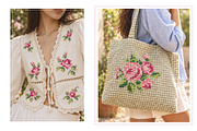 Cross Stitch Roses Seamless Patterns, a Decorative Illustration by Lembrik's Artworks (Thumbnail 3 of 7)