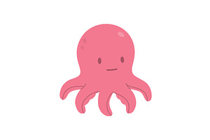 Cartoon octopus with blank face, an Animal Illustration by GraphiShop
