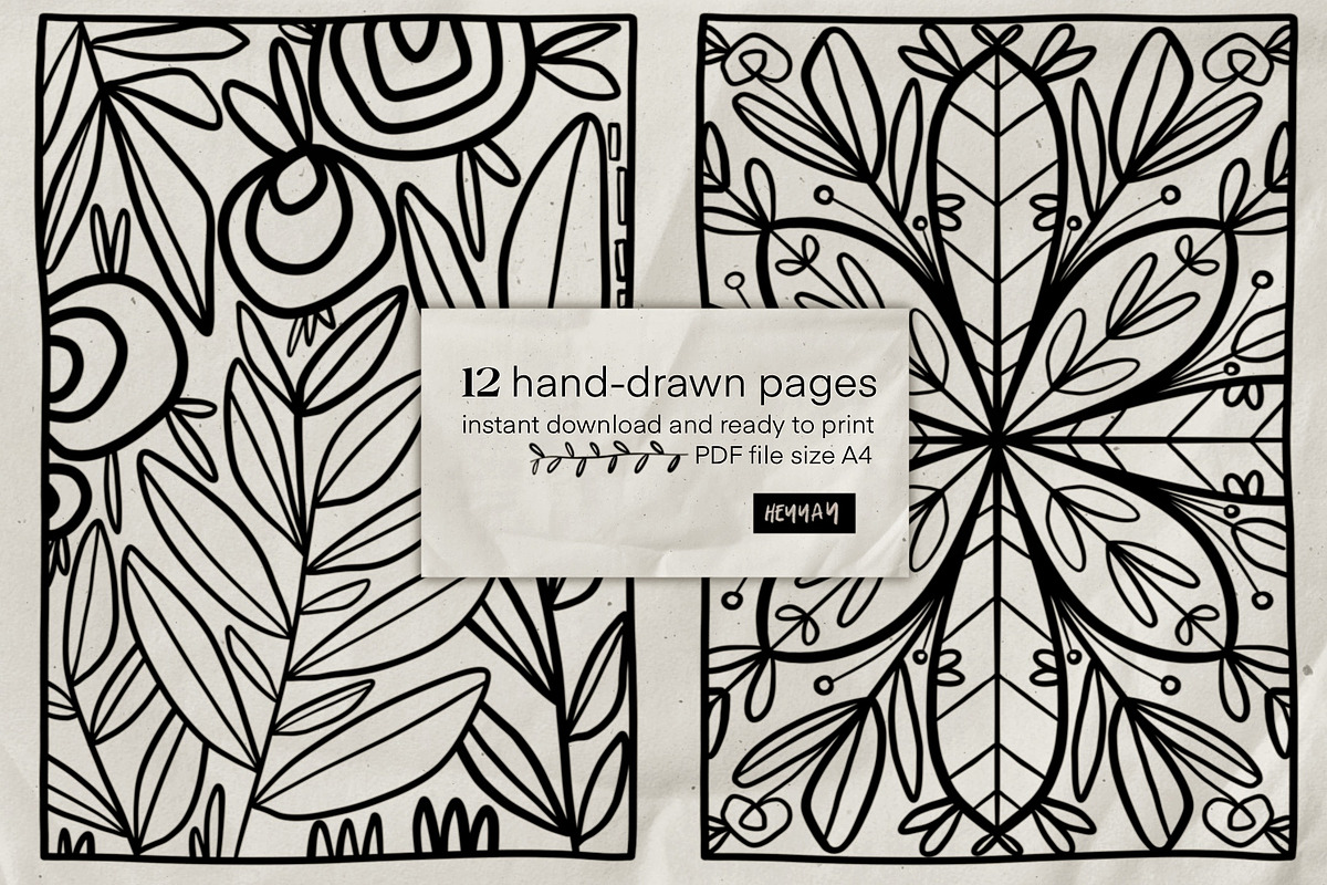 NATURE coloring pages, a Texture Illustration by HEYYAY (Photo 2 of 9)
