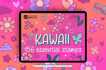 155+ procreate kawaii basic stamps