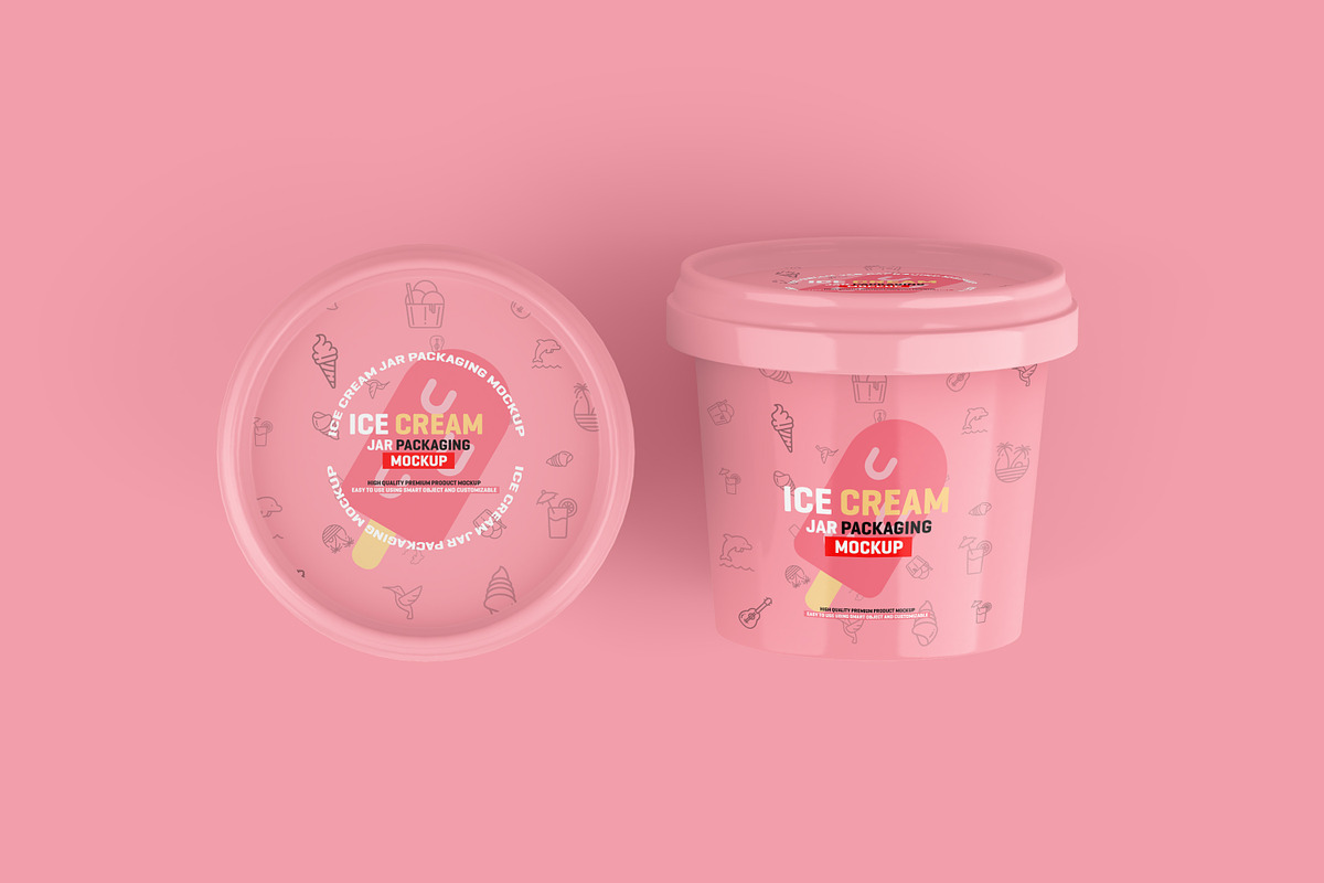 Ice Cream Jar Packaging Mockup, a Cups & Container Mockup by Toasin Studio (Photo 6 of 8)