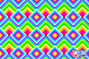 Flat Seamless Pixel Neon Pattern, a Pattern Graphic by MISS CHATZ (Thumbnail 2 of 4)