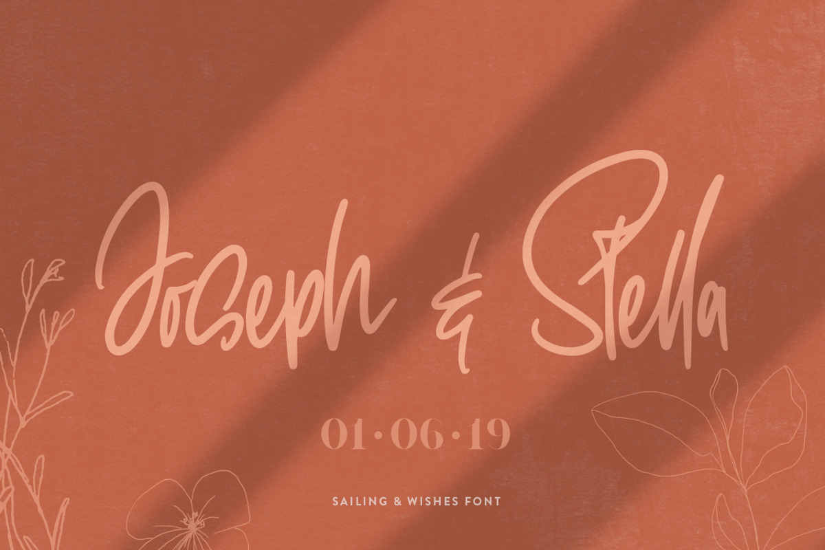 Sailing & Wishes Script Font preview 2