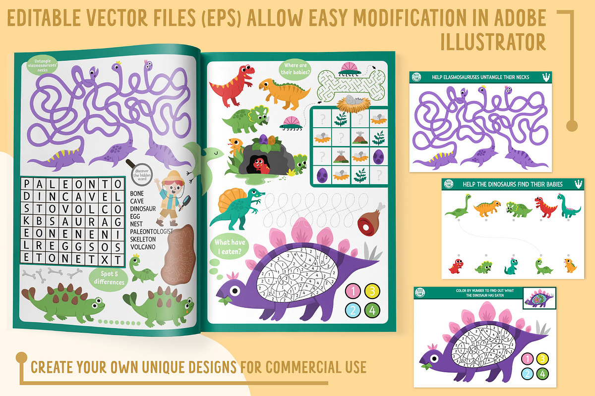 Dinosaur games and activities, an Education Illustration by Lexi Claus (Photo 13 of 15)