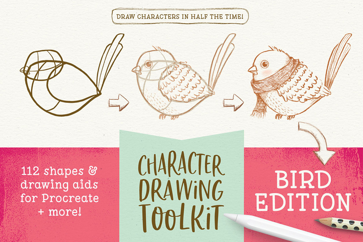 Procreate Bird Drawing Toolkit, a Brush Add-On by Lisa Glanz (Photo 1 of 13)
