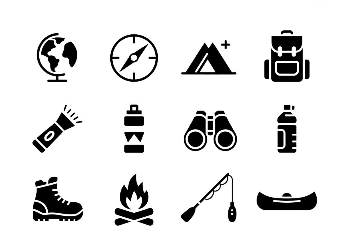 Night Camping Elements Set Vector, an Illustration by Amazin_art (Photo 3 of 4)
