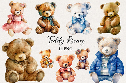 Teddy Bear Clipart. AI, an Animal Illustration by BonbonnyDesigns