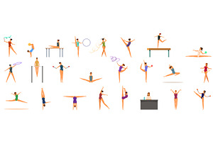 Artistic gymnast performance icons, a Sport Illustration by Ylivdesign