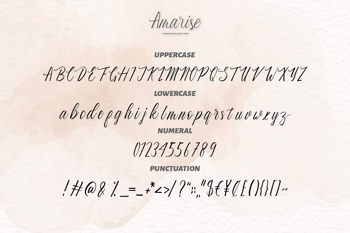 Amarise - Handwritten Font, a Handwritten Font by Alphaleonis_std (Photo 7 of 7)