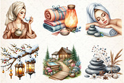 Winter Spa Bundle Watercolor Clipart, an Illustration by Libby Wishes (Thumbnail 2 of 7)