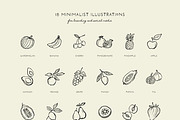 FRUITS line art illustrations, a Food Illustration by Crocus Paperi (Thumbnail 3 of 5)