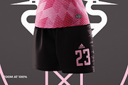 Women's Soccer Kit Mockup - Angle, an Apparel Mockup by thedesignshark (Thumbnail 4 of 12)