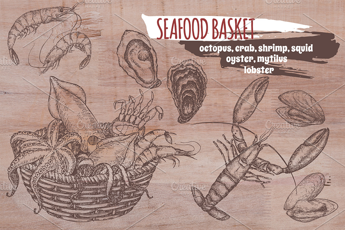 Fish and seafood collection, an Object Graphic by Quetzal Art (Photo 2 of 7)