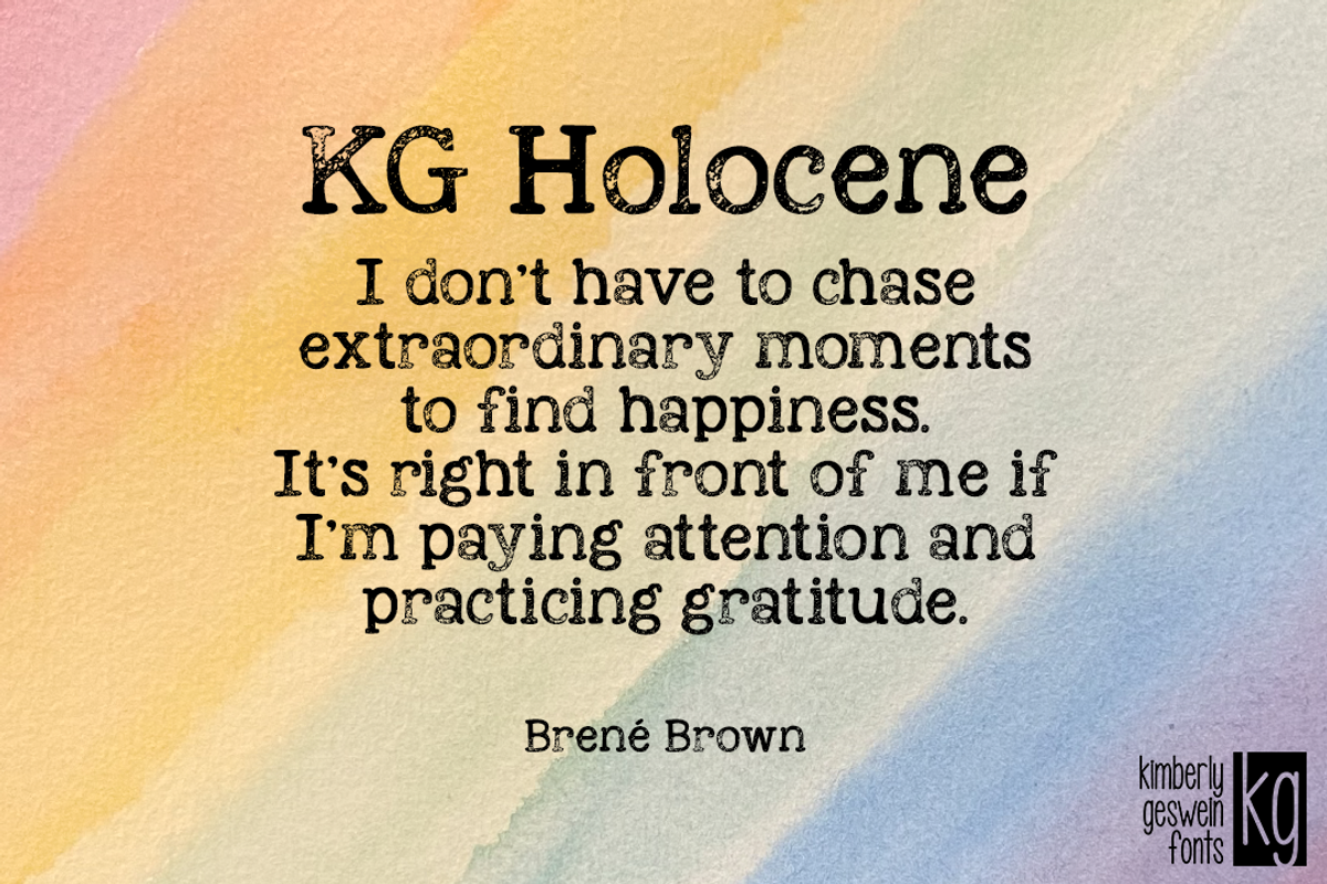 KG Holocene, a Font by Kimberly Geswein Fonts (Photo 1 of 3)