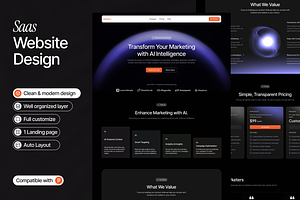 Saas Landingpage Design, an UI Kit Template by Ahmed Rubel