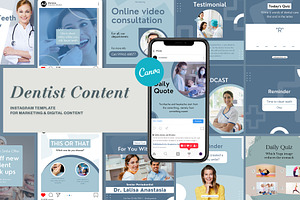 Dentist Instagram Template| CANVA, a Social Media Template by Azruca