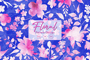 Pink Watercolor Floral Seamless, a Pattern Graphic by Gullenda (Thumbnail 1 of 6)