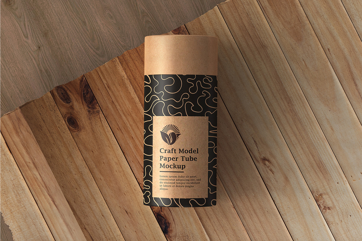 Craft Paper Tube Mockup PSD, a Cups & Container Mockup by Ram Studio LLC (Photo 15 of 19)
