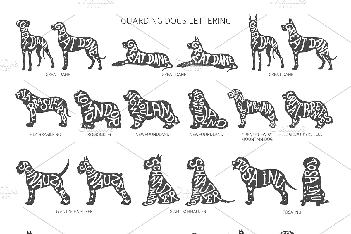 Guardian Dogs Silhouettes, an Animal Illustration by pet design shop (Photo 10 of 17)