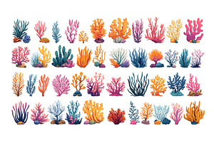 Cartoon corals seaweed. Ocean, an Animal Illustration by Stock-Smart-Start