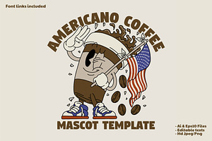 coffee cup holding american flag, a Branding & Logo Template by Judsart
