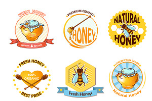 Set Of Honey Emblems