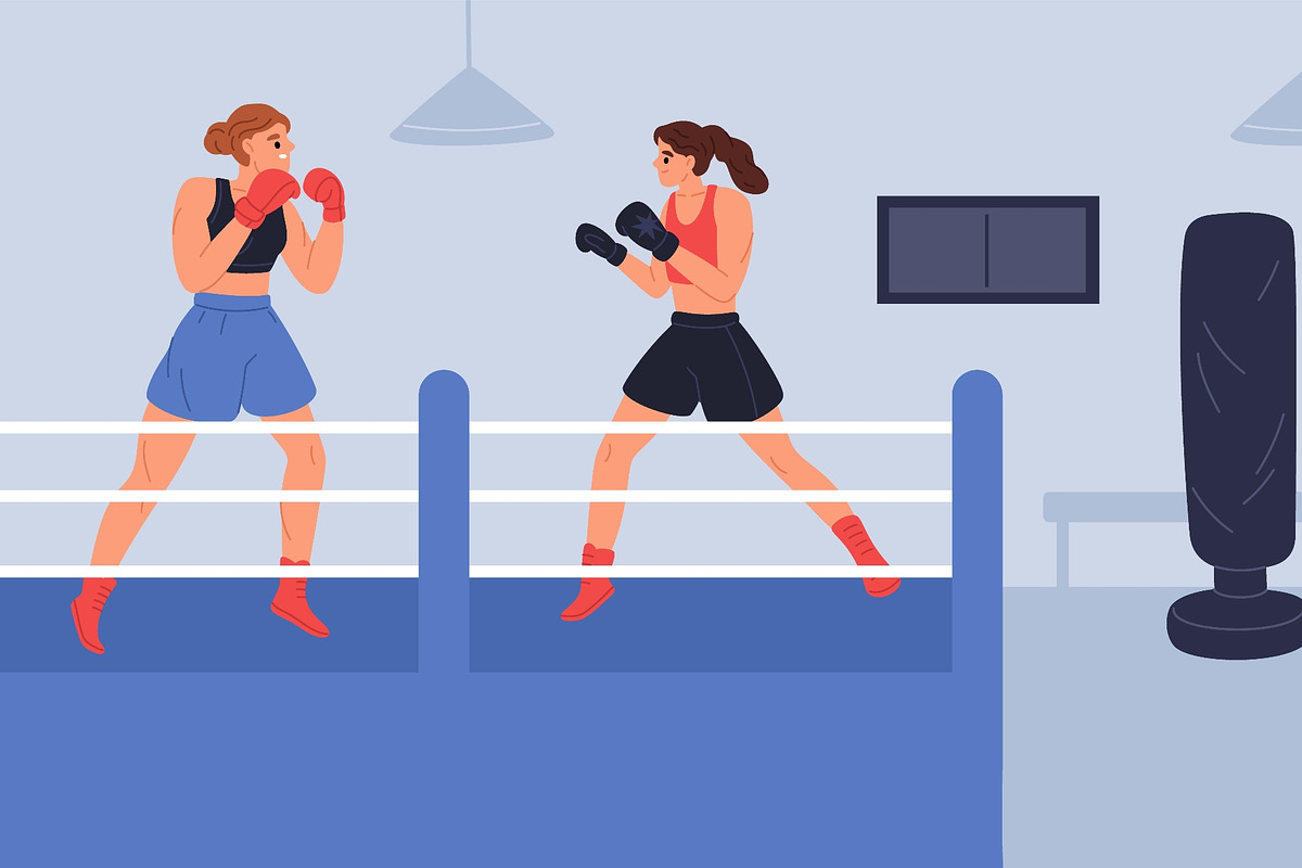 Girls boxing training. Professional, a Sport Illustration by YummyBuum (Photo 3 of 3)