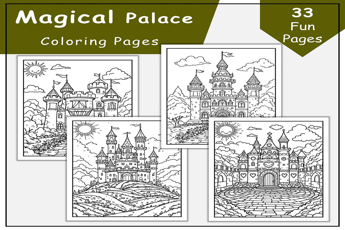 Historical Palace Coloring Pages, a Print Template by Made By Ahmed (Photo 1 of 3)
