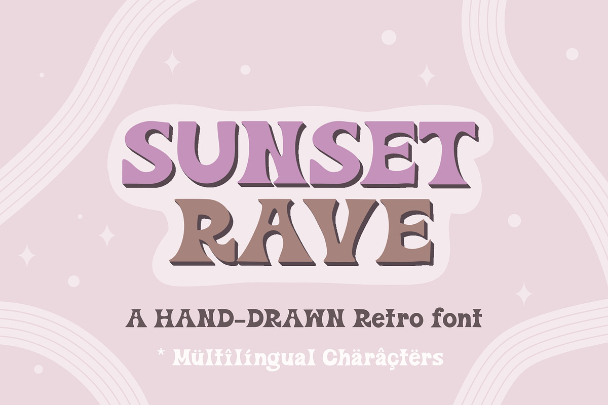 Sunset Rave Hand Drawn Retro Font, a Serif Font by Mastilo Designs (Photo 8 of 8)