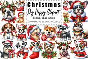 Christmas Dog Happy Clipart, a Graphic by CitraGraphics (Thumbnail 1 of 4)