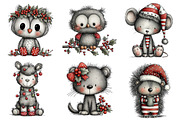 Christmas Whimsical Animals Clipart, an Illustration by Dream Creation (Thumbnail 5 of 8)
