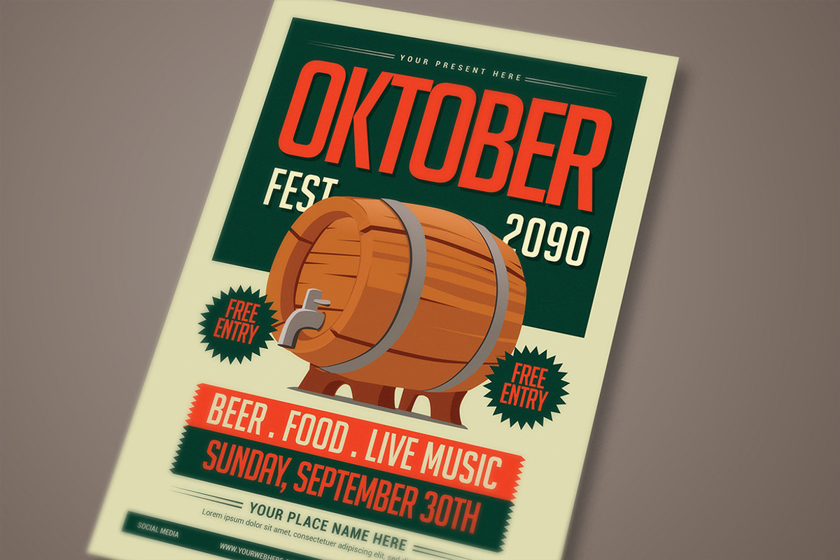 Oktoberfest Event Flyer Template, a Flyer Template by megarez (Photo 2 of 3)