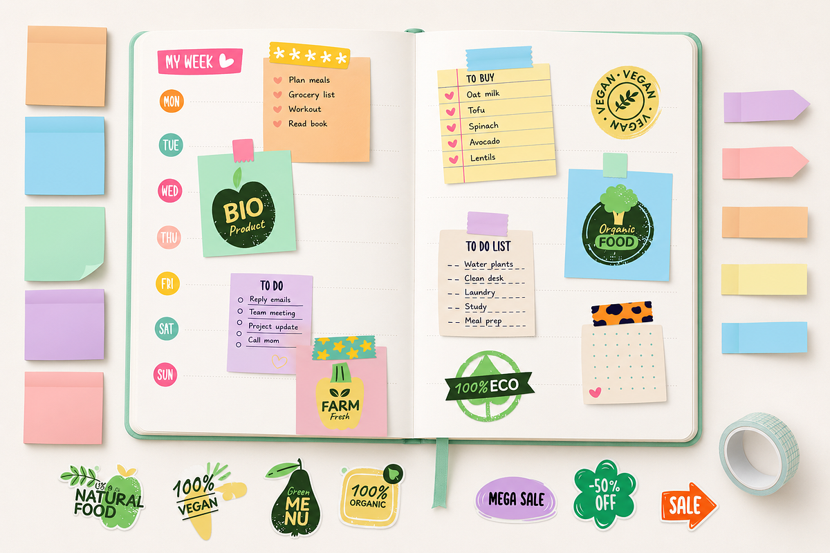 Sticky Notes & Paper Labels, a Seasonal Illustration by Anna Studio (Photo 3 of 12)