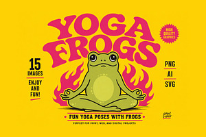 Yoga Frogs - Vector collection