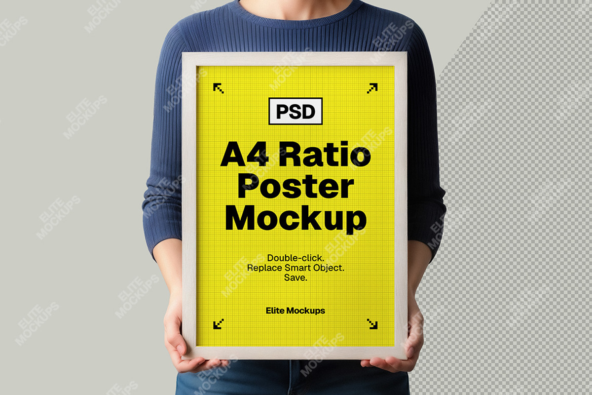 A4 Ratio Vertical Poster Mockup Set, an Advertising Mockup by Elite Mockups (Photo 7 of 7)