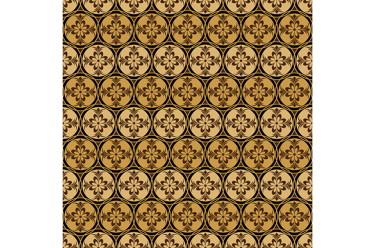 Golden Decor Floral Seamless Repeat, a Pattern Graphic by Sharon Schwalbe (Photo 4 of 5)