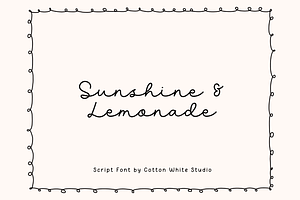 Sunshine & Lemonade, a Script Font by Sofia Skoog