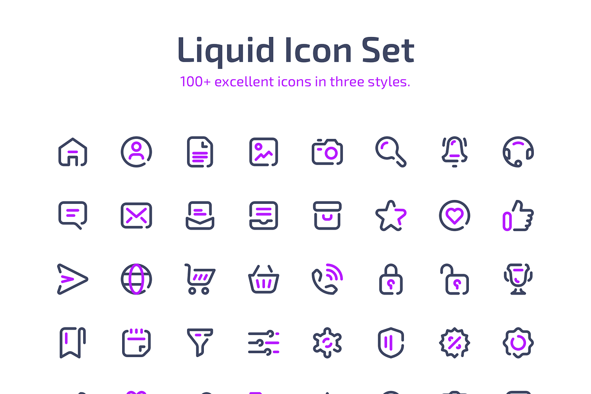 Liquid Icon Set 100+ in three styles, an Outline Icon by iconland (Photo 7 of 7)