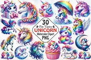 Rainbow Unicorn Clipart, an Illustration by RobertsArt (Thumbnail 1 of 7)