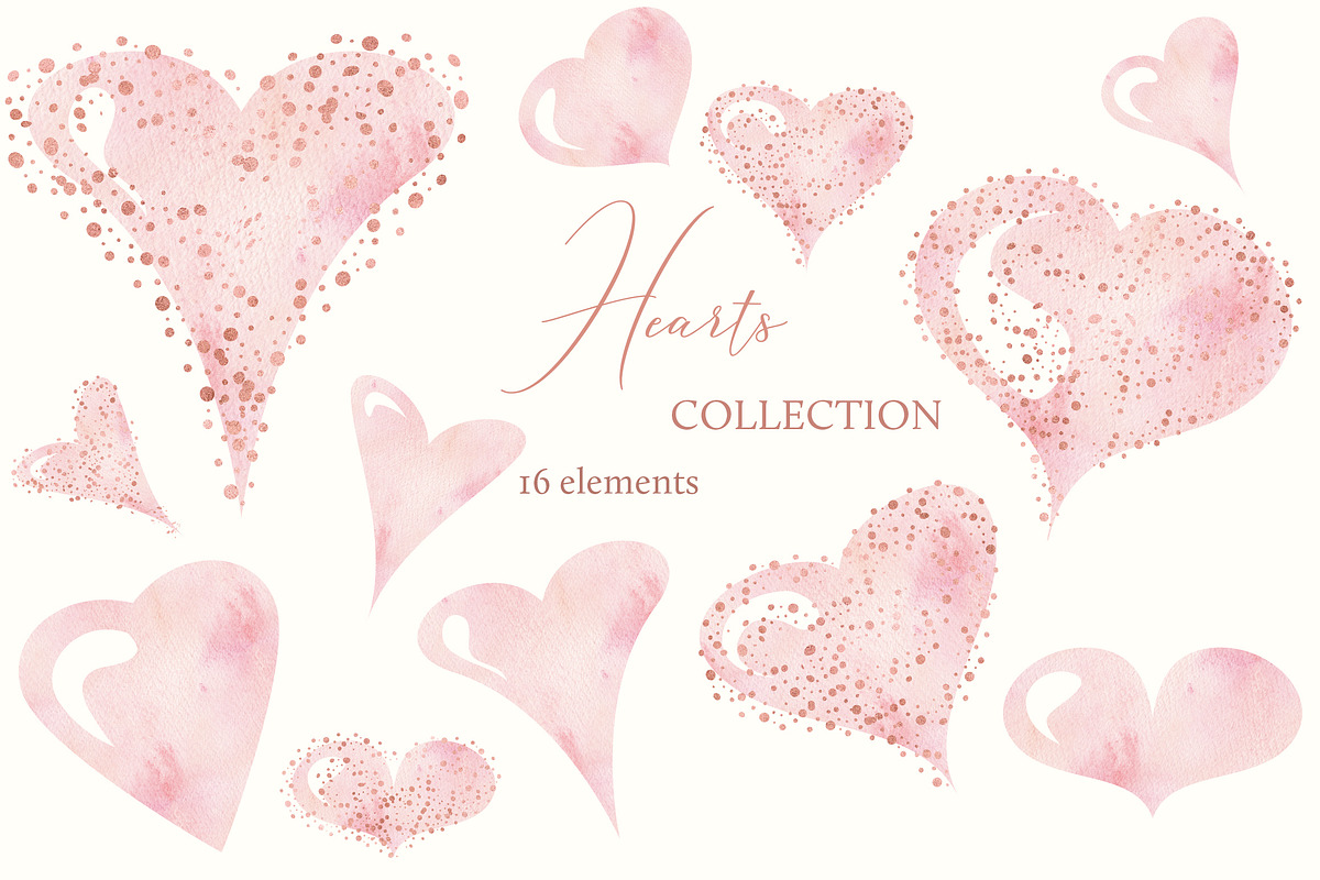 Watercolor Hearts Collection 002, an Object Graphic by savanamm design (Photo 1 of 4)