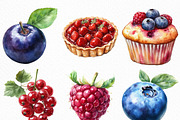 Watercolor Berry Bliss Clipart, an Illustration by Craft Nest (Thumbnail 3 of 6)