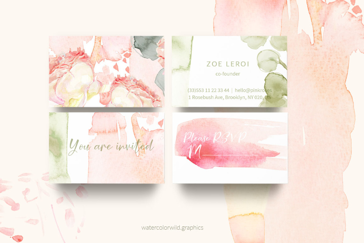 Roses watercolor clipart, an Illustration by watercolorwild.graphics (Photo 4 of 8)