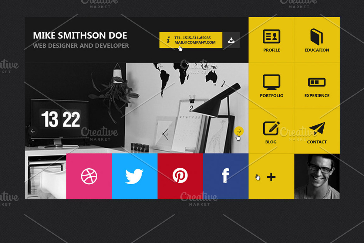 Flat Resume - Virtual Business Card, a Websites & App Template by MustacheThemes (Photo 3 of 6)