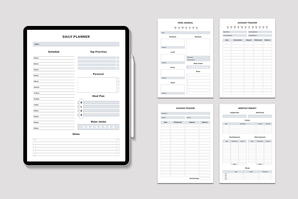 Ultimate Planner Bundle Pack Vol.56, a Stationery Template by Design Zone