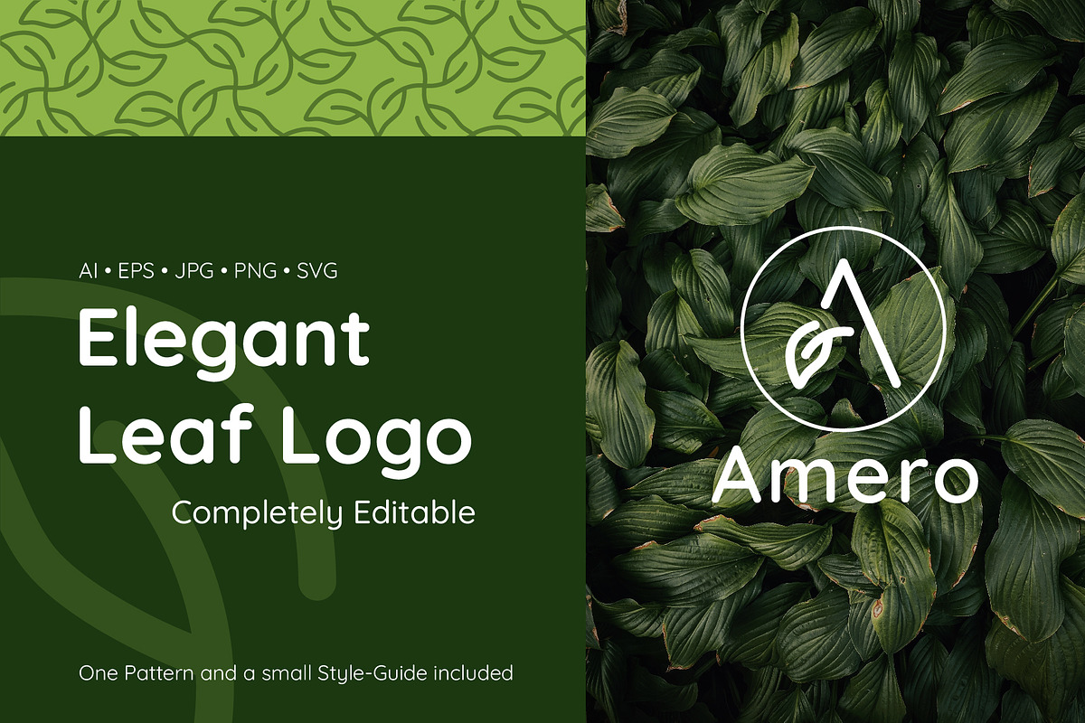 Leaf Logo Letter A and Pattern, a Branding & Logo Template by Fabian_Design (Photo 1 of 7)