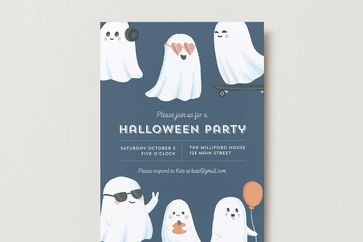 Ghost Halloween Party Invitation
