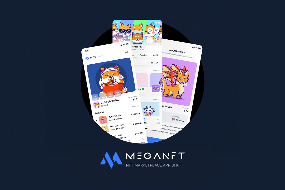 MEGANFT - NFT Marketplace App UI Kit, an UI Kit Template by UIMEGA (Photo 6 of 6)