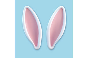 3D rabbit ears on an isolated, an Illustration by ModVector